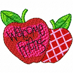 Apple Embroidery Design 6